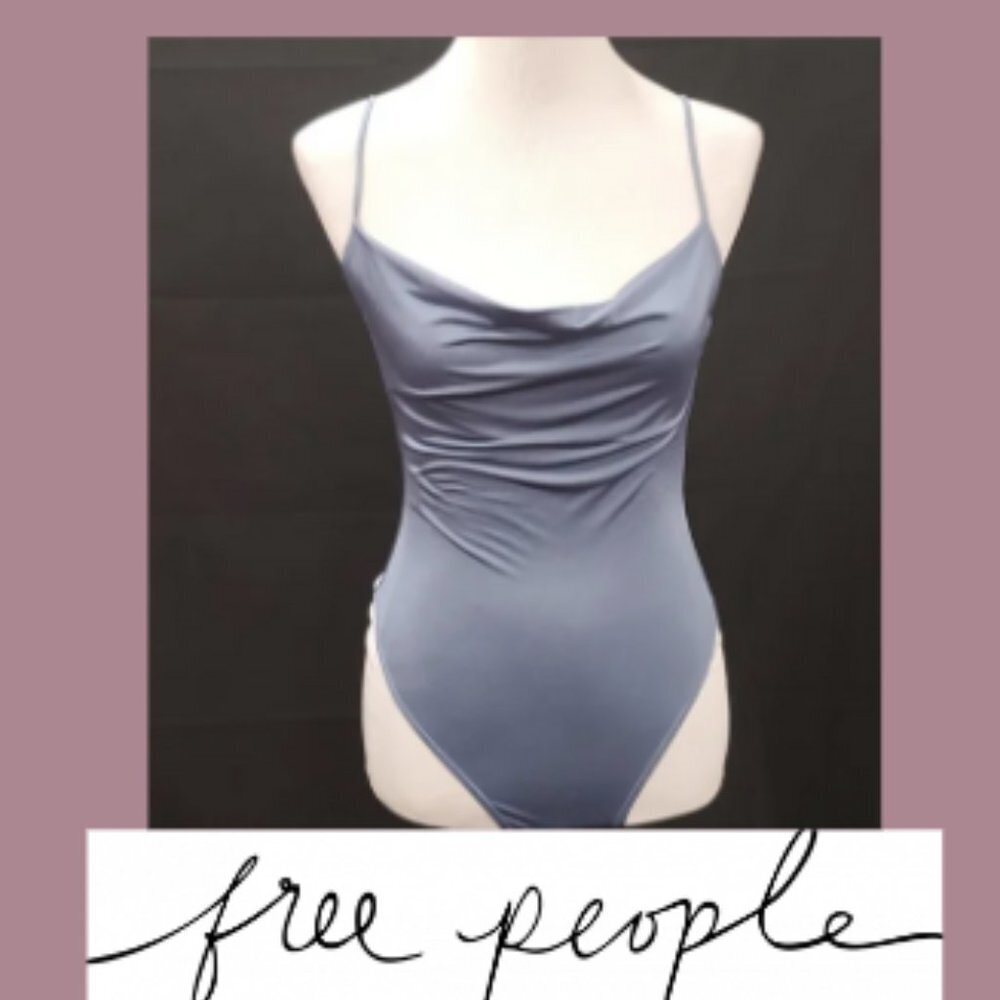 Free People Periwinkle Thong Body Suit SZ SMP